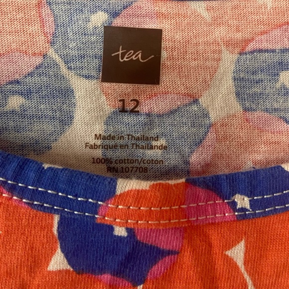 🛑SOLD Tea Girls Floral Print Sleeveless Cotton Dress Size 12 - Picture 4 of 5